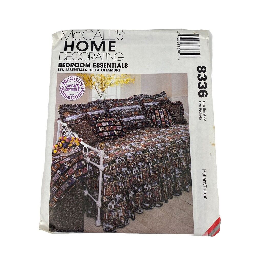 McCalls 8336 Sewing Pattern Bedroom Essentials Bedspread Sham Home Decor UNCUT